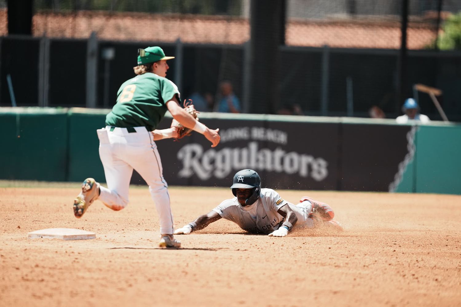 Double-play attempt at second base