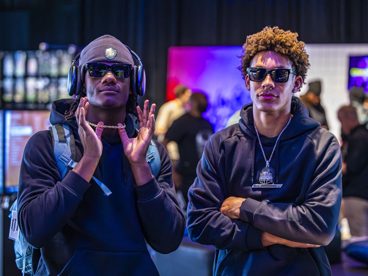 Two athletes posing at The Opening