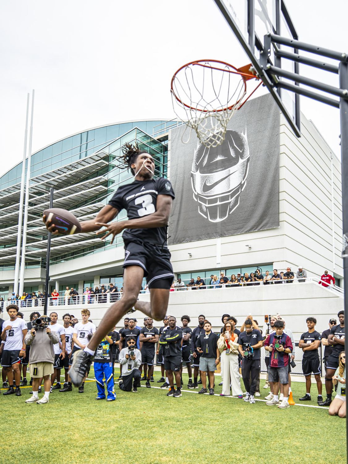 Athlete dunking at The Opening Finals